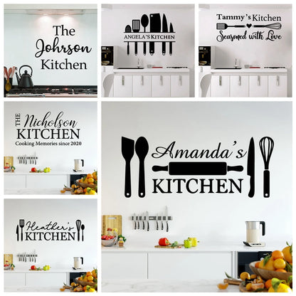 Diy Custom Name Kitchen Wall Stickers Home Decoration
