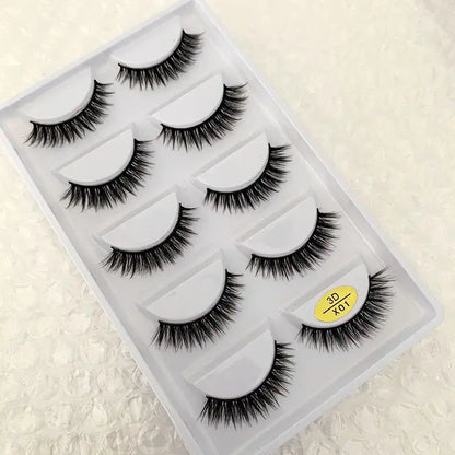 5 pairs makeup eyelashes soft fluffy lashes false eyelashes dramatic 3d mink lashes lash extension make up cilio faux cils H13