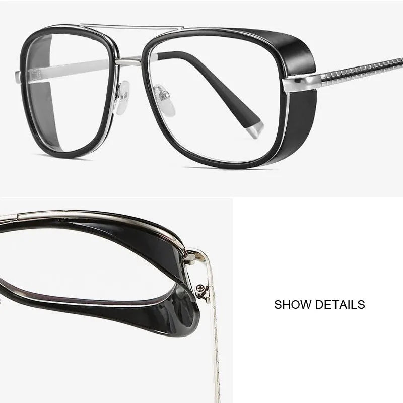 Tony Stark Sunglasses Man Woman Steampunk Sun Glasses Male Vintage Gradient Red Sunglass UV400