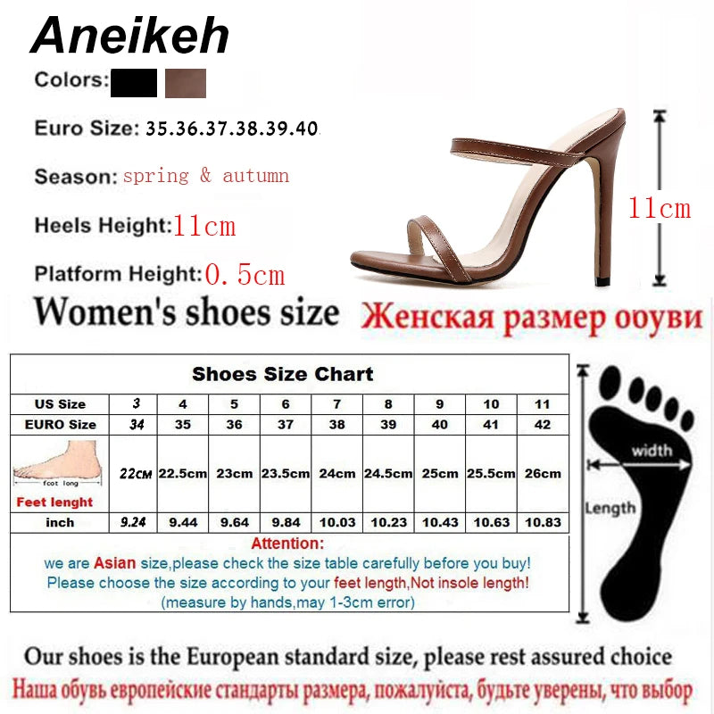 Aneikeh Sandals Stiletto High Heel Shoes Strap Ankle Wrap OL Sexy Pumps Party Shoes