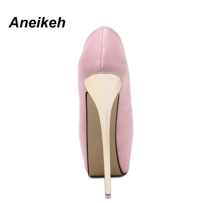 Aneikeh 2025 Brand Shoes Woman 16CM High Heels Women Pumps Stiletto Thin Heel Women's Shoes