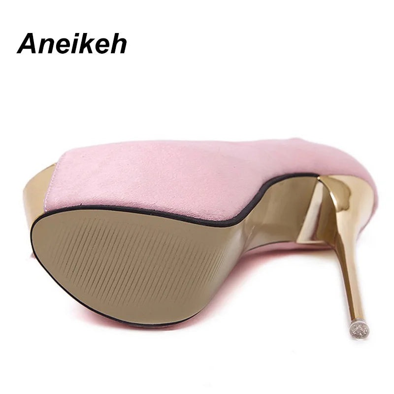 Aneikeh 2025 Brand Shoes Woman 16CM High Heels Women Pumps Stiletto Thin Heel Women's Shoes