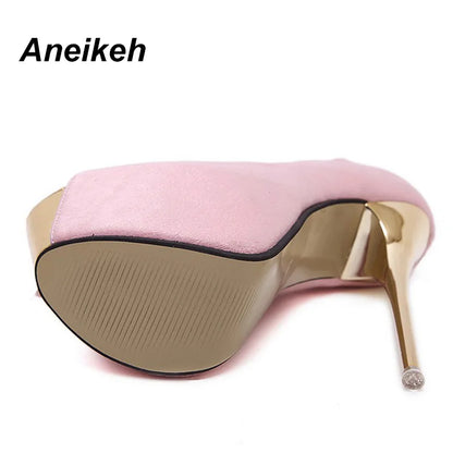 Aneikeh 2025 Brand Shoes Woman 16CM High Heels Women Pumps Stiletto Thin Heel Women's Shoes