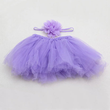 New Cute Toddler Newborn Baby Girl Tutu Skirt & Headband Photo Prop Costume Outfit