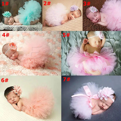 New Cute Toddler Newborn Baby Girl Tutu Skirt & Headband Photo Prop Costume Outfit
