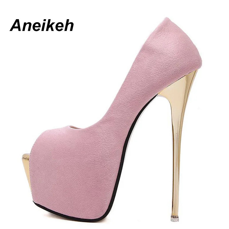 Aneikeh 2025 Brand Shoes Woman 16CM High Heels Women Pumps Stiletto Thin Heel Women's Shoes