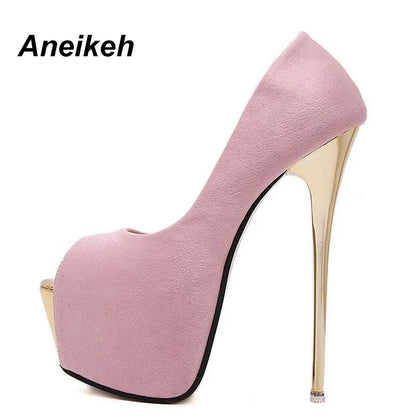 Aneikeh 2025 Brand Shoes Woman 16CM High Heels Women Pumps Stiletto Thin Heel Women's Shoes