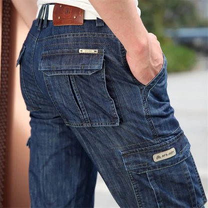 Cargo Jeans Men Big Size 29-40 42 44  Casual Multi-pocket Jeans Male Clothes  2025