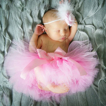 New Cute Toddler Newborn Baby Girl Tutu Skirt & Headband Photo Prop Costume Outfit