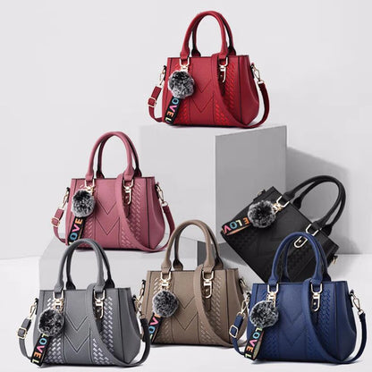 Leather Handbags Bags for Women Sac a Main Ladies hair ball Hand Bag