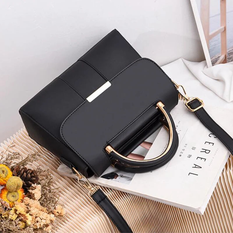 Women PU Leather Shoulder Bag Fashion Small Handle Bag Designer Crossbody Bag