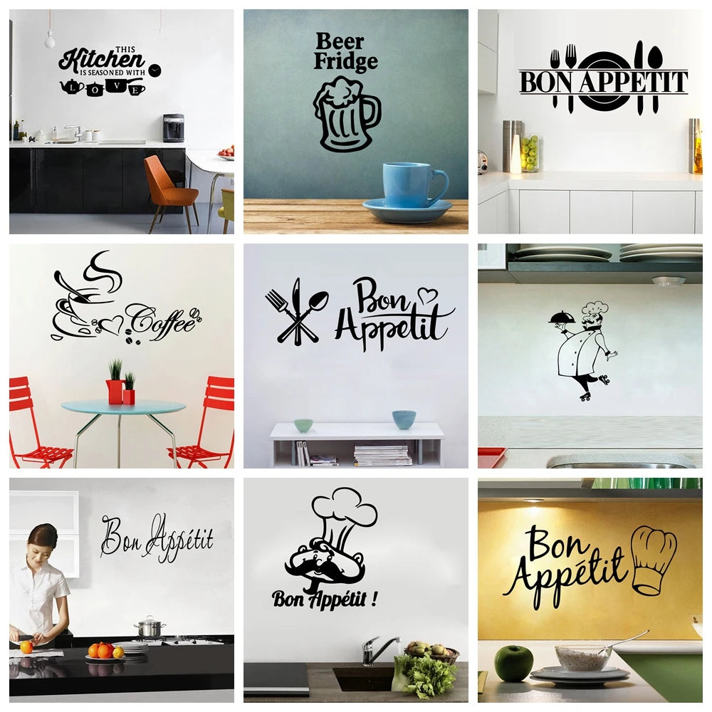 22 Styles Large Kitchen Wall Stickers Home Decor Wallpaper Poster