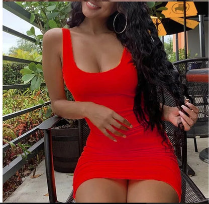 Green Sexy Sling Sleeveless Miniskirt Chiffon Casual Dress