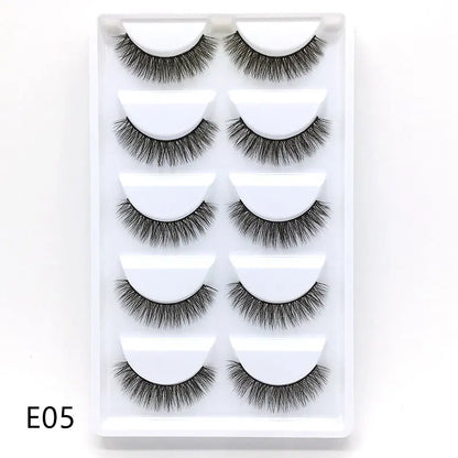 5 pairs makeup eyelashes soft fluffy lashes false eyelashes dramatic 3d mink lashes lash extension make up cilio faux cils H13