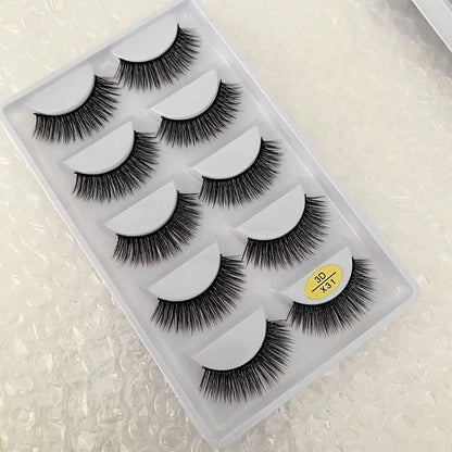 5 pairs makeup eyelashes soft fluffy lashes false eyelashes dramatic 3d mink lashes lash extension make up cilio faux cils H13