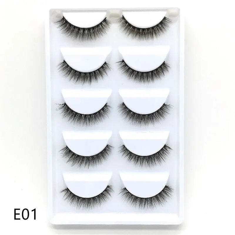 5 pairs makeup eyelashes soft fluffy lashes false eyelashes dramatic 3d mink lashes lash extension make up cilio faux cils H13