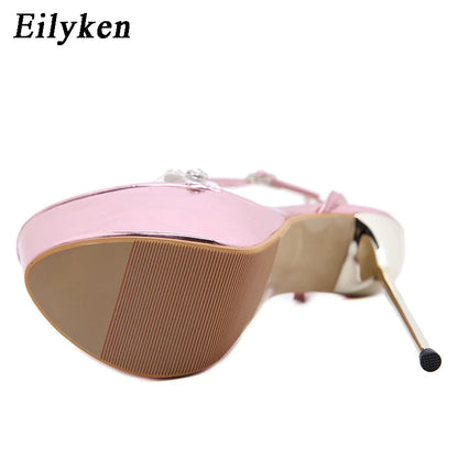 Pink Sweet Ankle Buckle Strap Women's Sandals