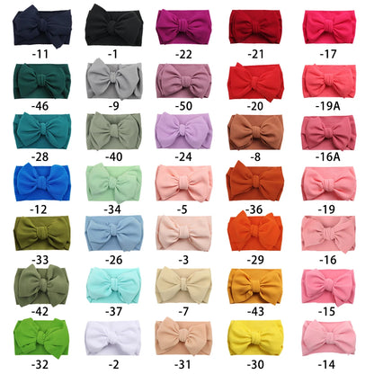 Solid Baby Headband Adjustable Big Bowknot Hair Band Oversize Turban Newborn Headwear For Baby Girls Fashion Hair Accessories