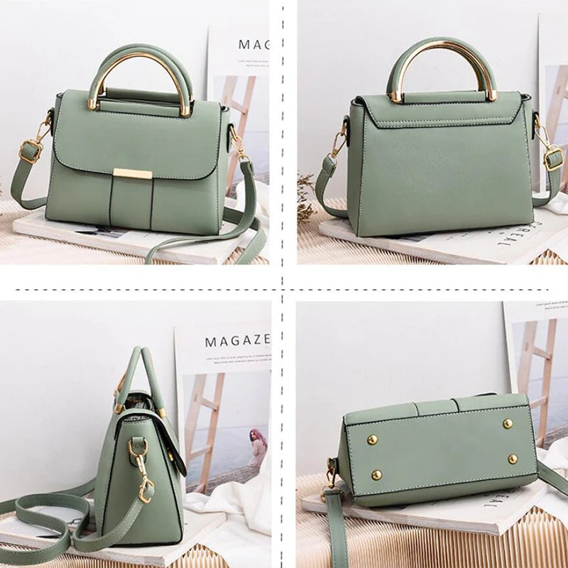 Women PU Leather Shoulder Bag Fashion Small Handle Bag Designer Crossbody Bag