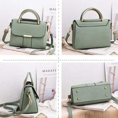 Women PU Leather Shoulder Bag Fashion Small Handle Bag Designer Crossbody Bag