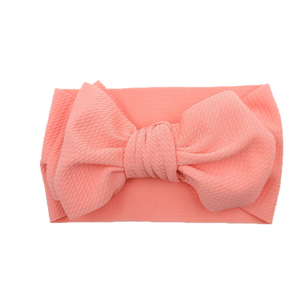 Solid Baby Headband Adjustable Big Bowknot Hair Band Oversize Turban Newborn Headwear For Baby Girls Fashion Hair Accessories