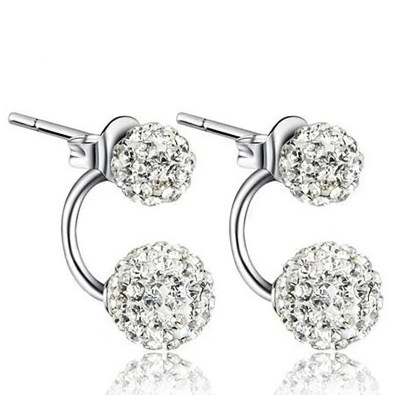Shambhala Double Ball Design 925 Sterling Silver Ladies' Stud Earrings