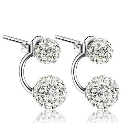 Shambhala Double Ball Design 925 Sterling Silver Ladies' Stud Earrings