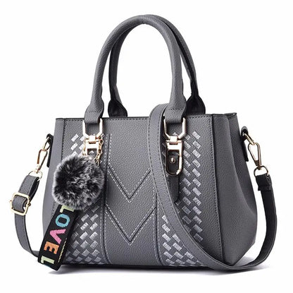 Leather Handbags Bags for Women Sac a Main Ladies hair ball Hand Bag