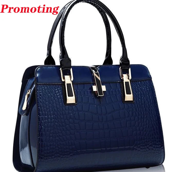 PU Leather Handbags Patent Luxury Brand Women Bags