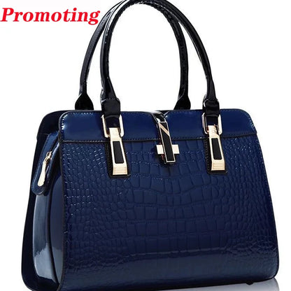 PU Leather Handbags Patent Luxury Brand Women Bags