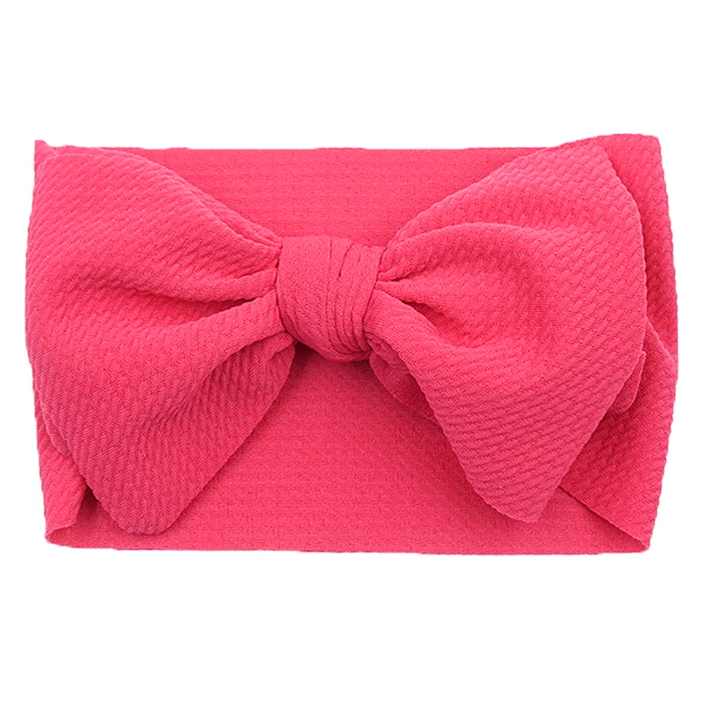 Solid Baby Headband Adjustable Big Bowknot Hair Band Oversize Turban Newborn Headwear For Baby Girls Fashion Hair Accessories