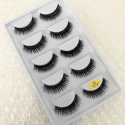 5 pairs makeup eyelashes soft fluffy lashes false eyelashes dramatic 3d mink lashes lash extension make up cilio faux cils H13