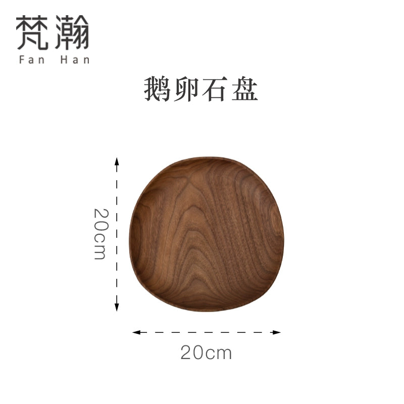 Fanhan Black Walnut Wood Pallet Thickened Heat Insulation Tea Table Cup Plate Creative Snacks Plate New Chinese Style