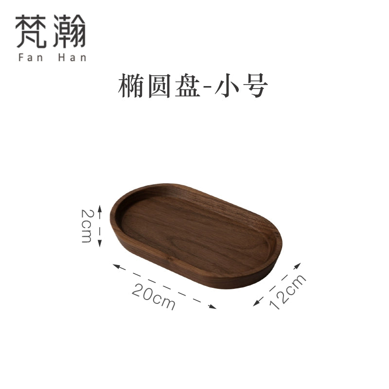 Fanhan Black Walnut Wood Pallet Thickened Heat Insulation Tea Table Cup Plate Creative Snacks Plate New Chinese Style