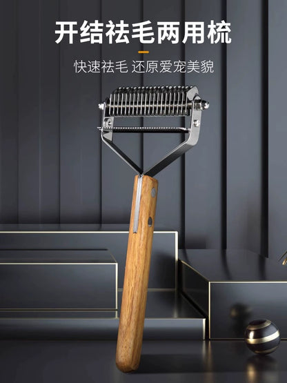 Dog Hair Comb Knot Untying Comb Longhair Special Pet Cat Bottom Velvet Handy Gadget Faded Hair Large Dog Golden Retriever Cleaning Brush