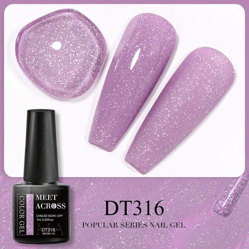 MEET ACROSS 7ml Brown Series Gel Nail Polish Autumn Coffee Color Nail Art Gel Nail Supplies Semi-Permanent Varnish Manicure