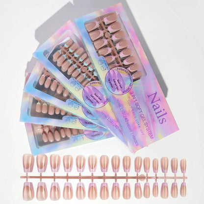 150pcs 6 Colors Fake Nail Multi-size False Nail Press On Acrylic Nails