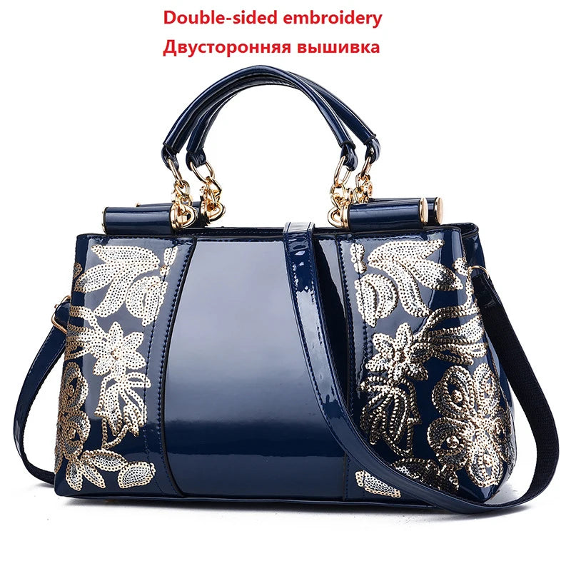 New Patent Leather Shiny Women Bag Fashion Luxury Design Atmospheric Handbag