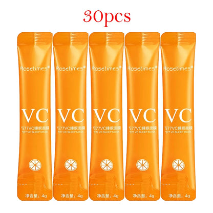 30pcs Vitamin C Sleeping Masks Beauty Face Moisturizing Skin Brightening Firming Disposable No-wash Facial Mask for Face Care