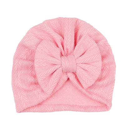 Toddlers Infant Baby Boys Girls Turban Warm Hats  Soft Elastic Big Bow Knotted Headwrap Newborn Hospital Caps