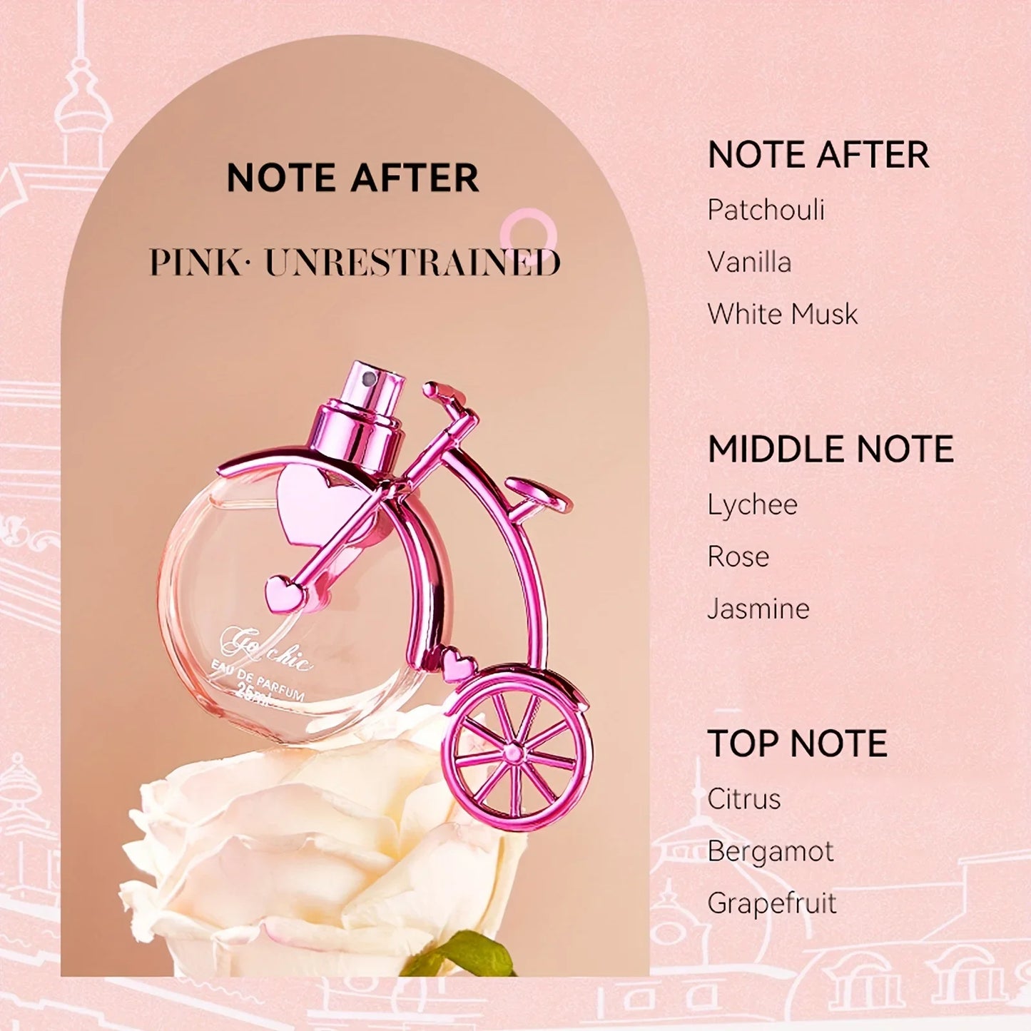 25ML Bike Styling Women's Perfume Pink Fragrant Fresh Oriental Floral Perfume
