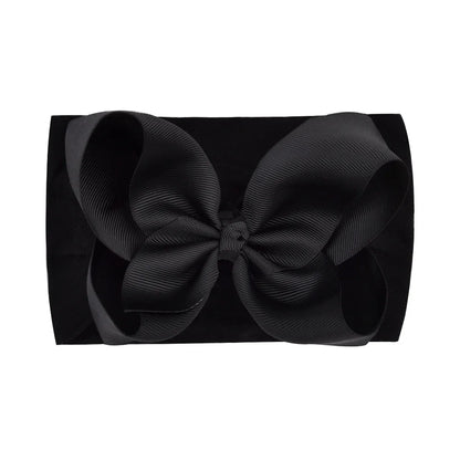 1PC Large Ribbon Bow Headband for Baby Girls Wide Nylon Turban Newborn Bow Headwrap Gift Super Soft Babe Hair Accessories