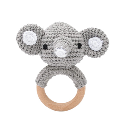 Baby Rattle Bear Crochet Animal Cartoon Music Rattle Toys for Baby Kawaii Teether Rattle Baby Toy 0 12 Months Montessori Toys