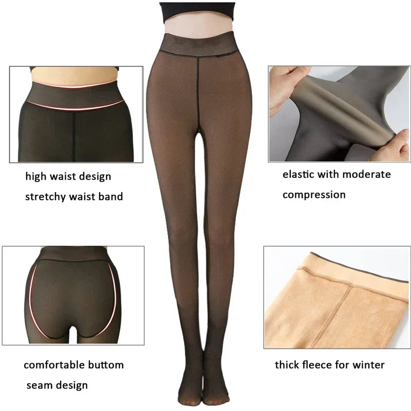 Thermal Stockings Woman Fleece Tights Sexy Slim Thicken Tights
