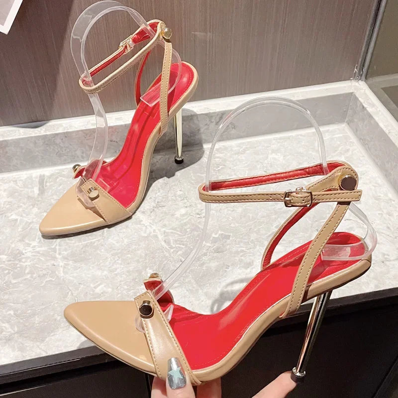 Street Style Sexy Rivet Stiletto High Heels Women Sandals 2025