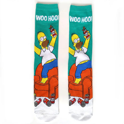 Simpsons Cartoon Anime Funny Socks Men Hip Hop Print Novelty Crazy Sokken Hip Hop Unisex Comfortable Skateboard Happy Meias
