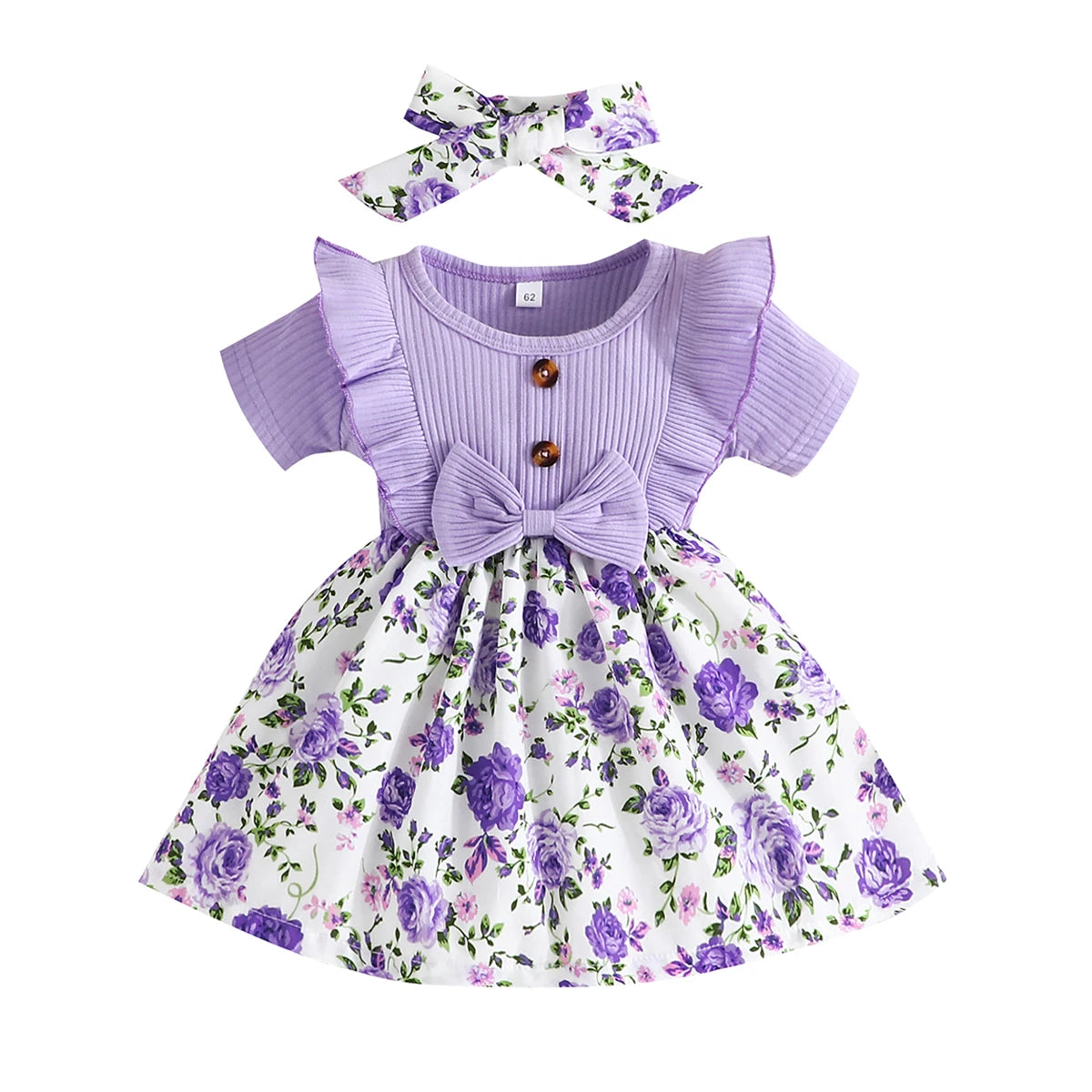 Dress Baby Girl 0-3 Years old Summer Short Sleeve Fashion Cute Floral Kids Princess Dresses