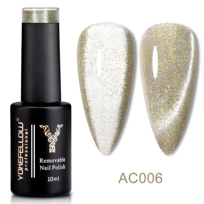 YOKEFELLOW 2025 New Dreamland Cat Eye Gel Nail Polish 10ml Dual Gloss Dreamland Color Soak Off Cat Magnetic UV Gel Varnish DIY