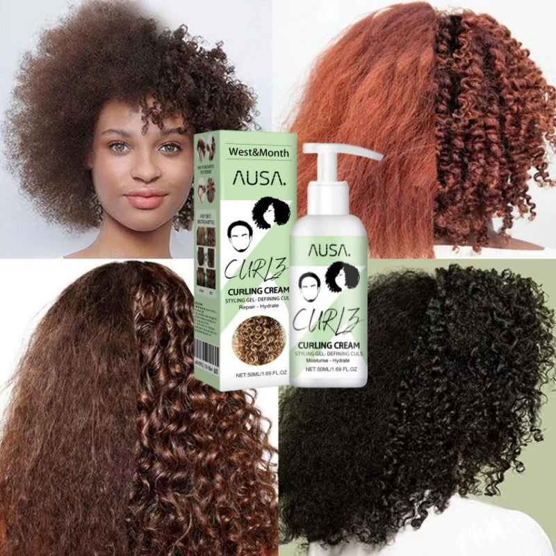 50ml Hair Volumizing Cream Anti-Frizz Bouncy Resilient Enhancer Styling Lotion Natural Wavy Wigs Styling Hair Conditioner