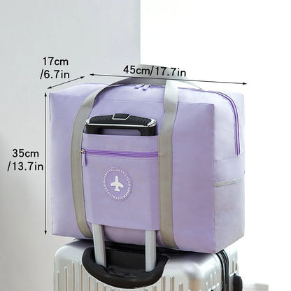 1PC black Oxford cloth travel portable bag, luggage folding bag